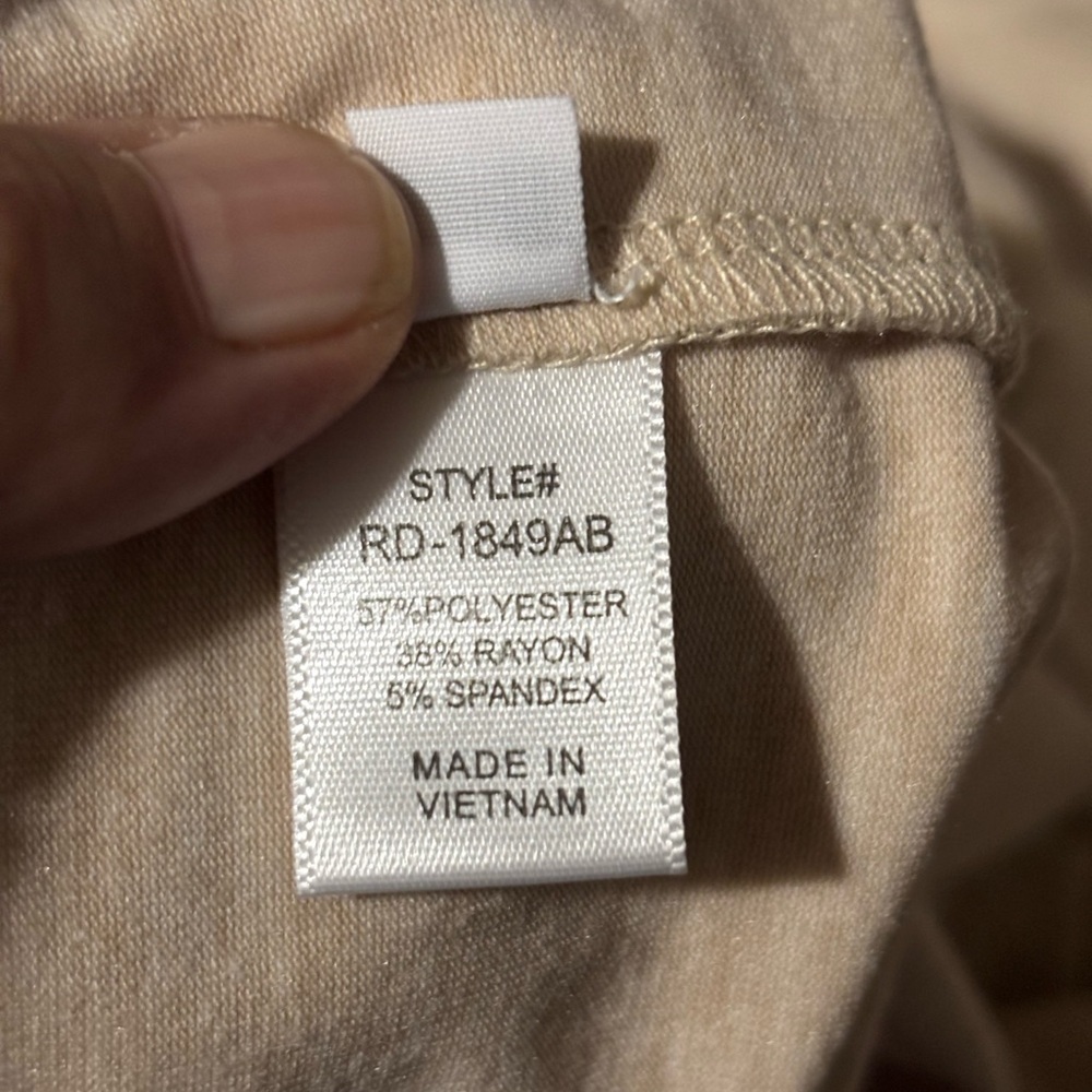 Women's V-Neck Short Sleeve Sleep Shirt - Beige - Picture 8 of 9